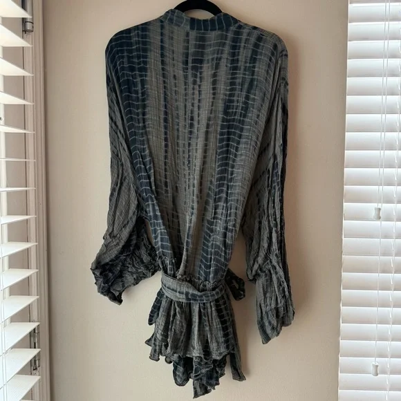 Free People Blue and Gray Tie-Dye Kimono Cardigan - Picture 5 of 5